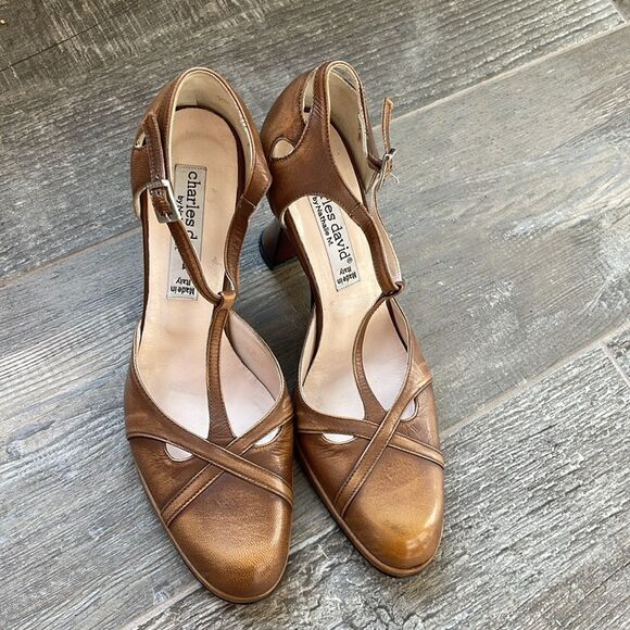Charles David by Nathalie M. Vintage Leather Heel made in Italy (37.5) - Picture 3 of 8